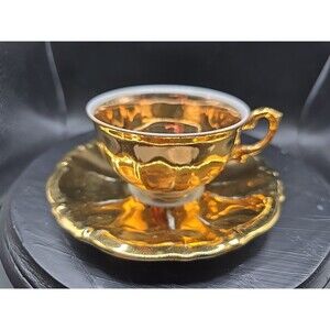 Vintage Plankenhammer Bavaria Germany Gold Wash Tea Cup + Saucer See All Photos